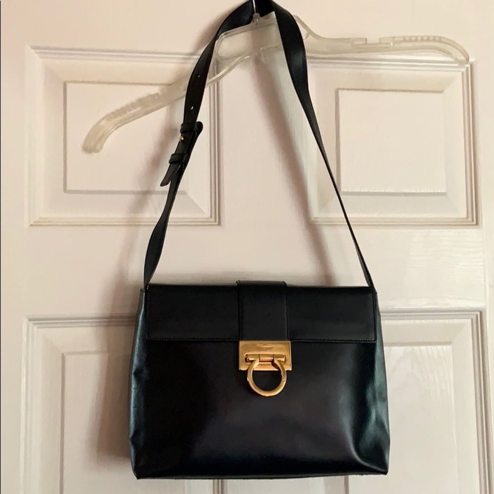 Salvatore Ferragamo navy vintage bag